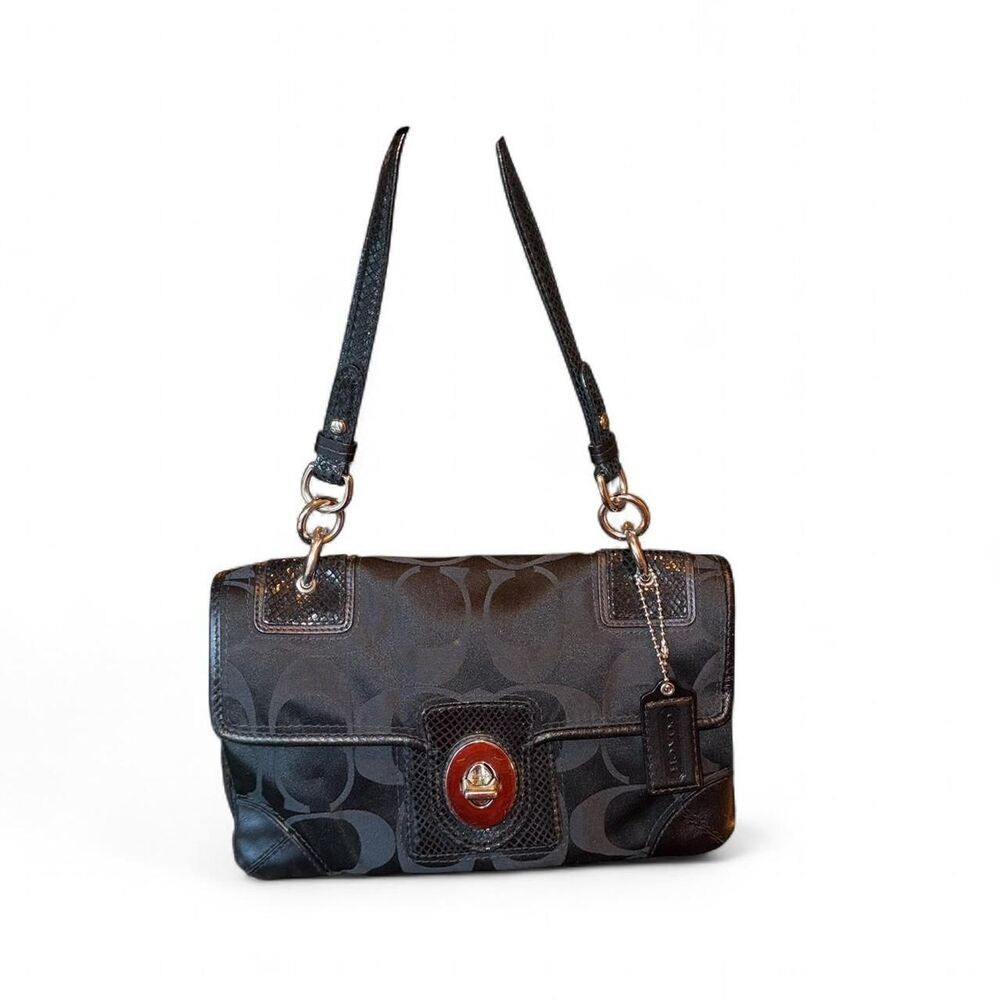 Coach Signature Turnlock Shoulder Bag